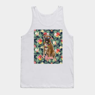 Boxer Summer Funky Hawaiian, Hawaii Style, Dog Personalized Hawaiian Tank Top